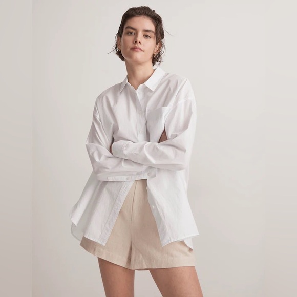 Madewell Tops - Madewell Signature Poplin Oversized Shirt, white button up blouse, M